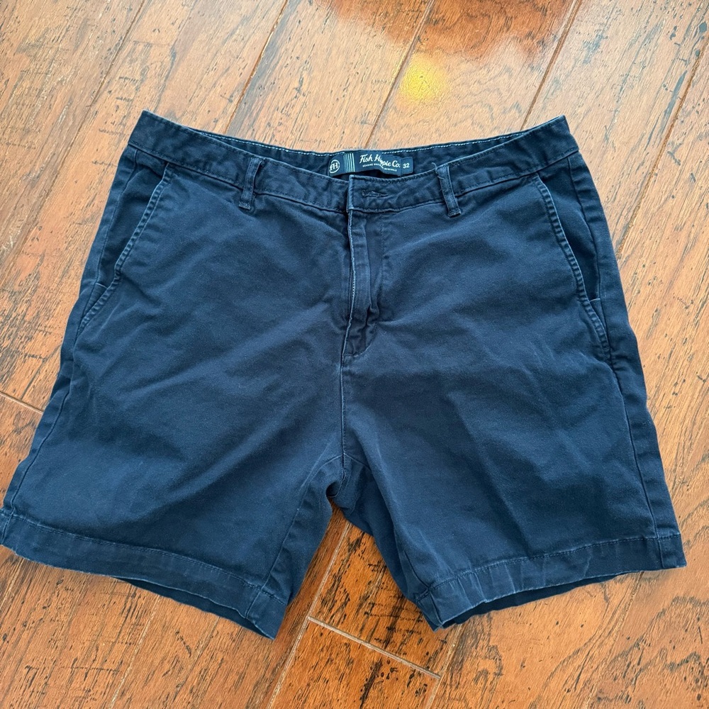 Men's Fish Hippie Navy Blue Shorts - 32